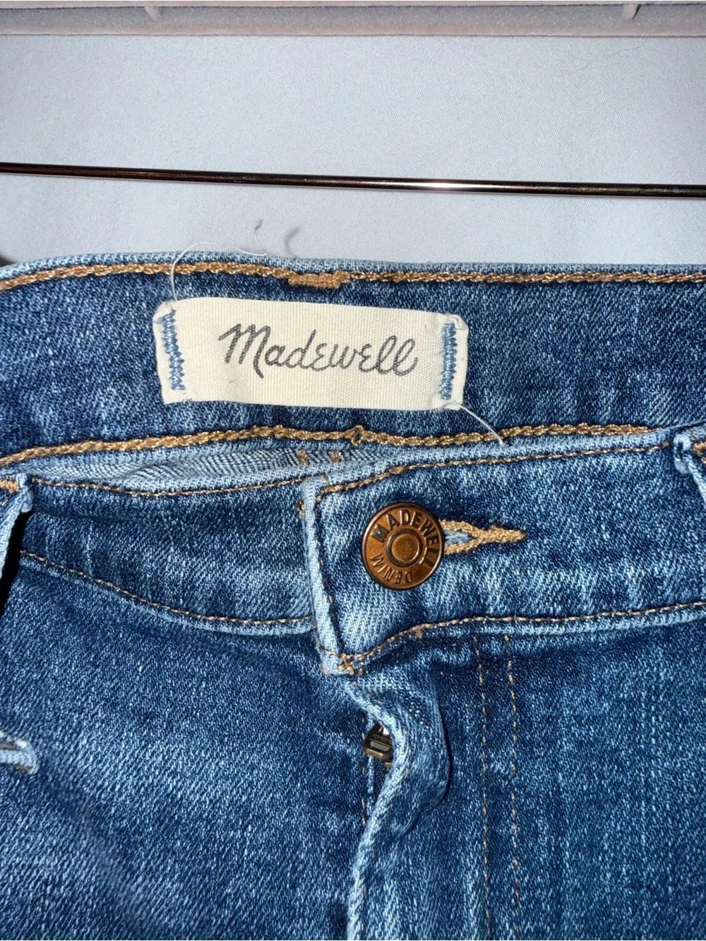Madewell Blue Denim Jeans with Copper Button